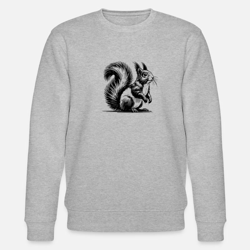 Eichhörnchen Bleistift Kinder Zeichnung - Stanley/Stella Unisex Bio-Sweatshirt CHANGER  - Grau meliert