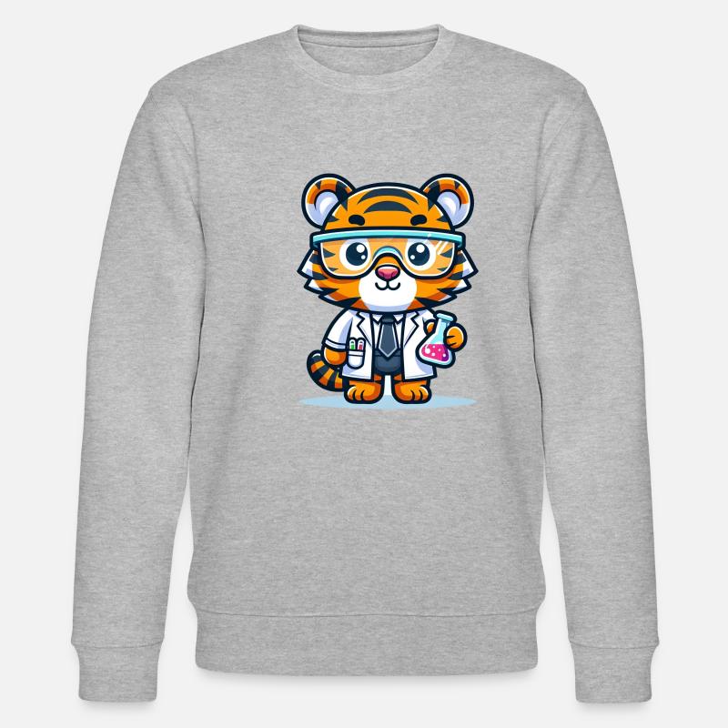 Tigre mignon scientifique - Sweat bio CHANGER Stanley/Stella Unisexe - gris chiné