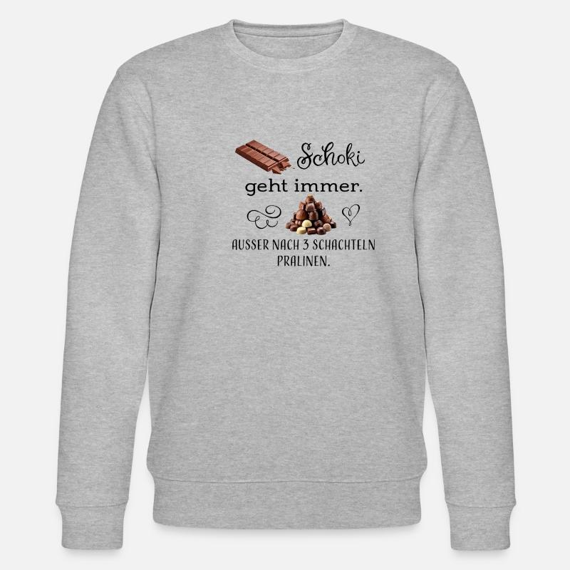 Schoki Pralinen sw - Stanley/Stella Unisex Bio-Sweatshirt CHANGER  - Grau meliert