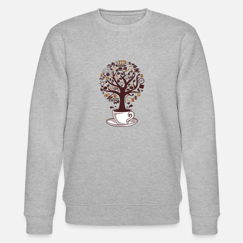 coffee tree - Stanley/Stella Unisex Bio-Sweatshirt CHANGER  - Grau meliert