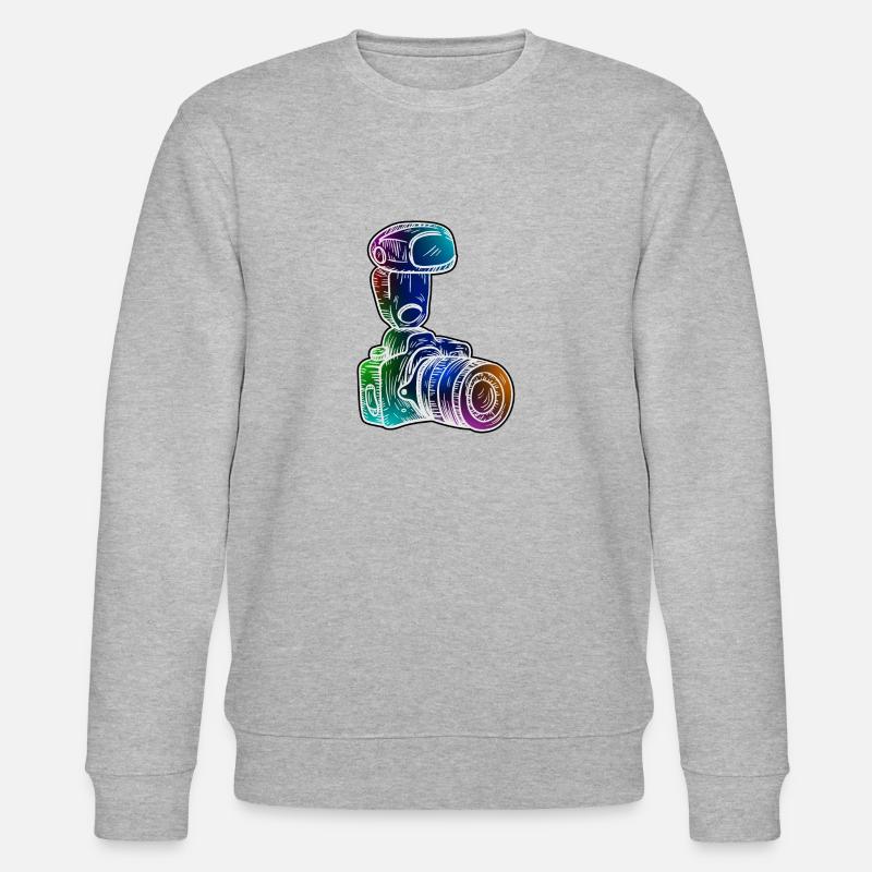 Spiegelreflex Kamera mit Blitz - Stanley/Stella Unisex Bio-Sweatshirt CHANGER  - Grau meliert
