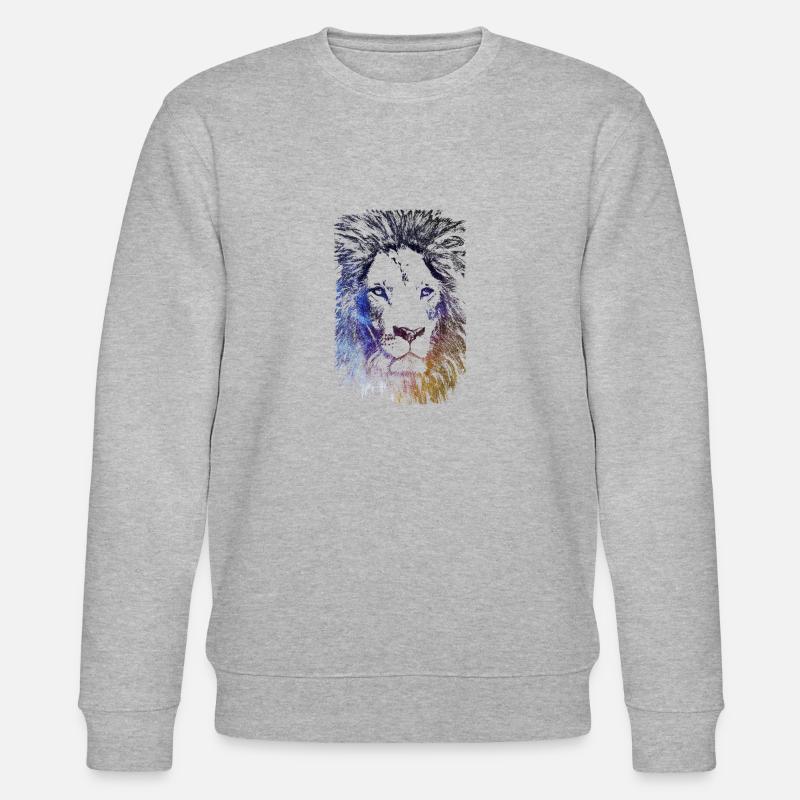 Lion Galaxy - Stanley/Stella CHANGER Unisex Organic Sweatshirt - heather grey