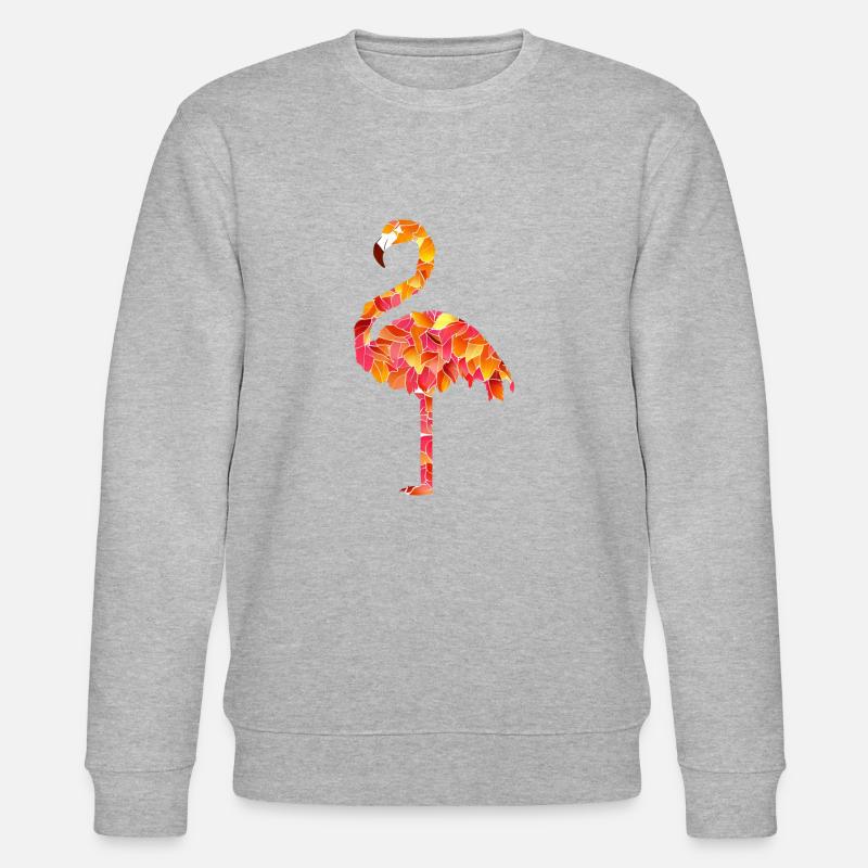 Flamingo aus Herbstblättern - Stanley/Stella Unisex Bio-Sweatshirt CHANGER  - Grau meliert