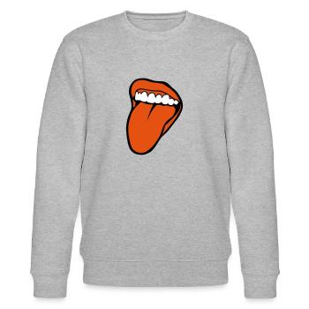 bouche tire langue 2601 - Sweat bio CHANGER Stanley/Stella Unisexe - gris chiné - Devant - Nik (191cm) & Marisol (170cm)