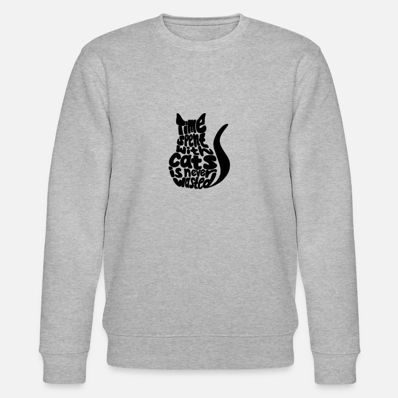 Chat amour noir - Sweat bio CHANGER Stanley/Stella Unisexe - gris chiné