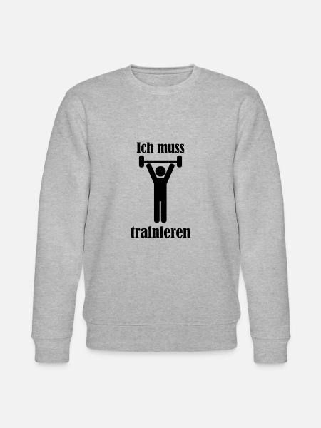 Ich muss trainieren - Stanley/Stella Unisex Bio-Sweatshirt CHANGER - Grau meliert