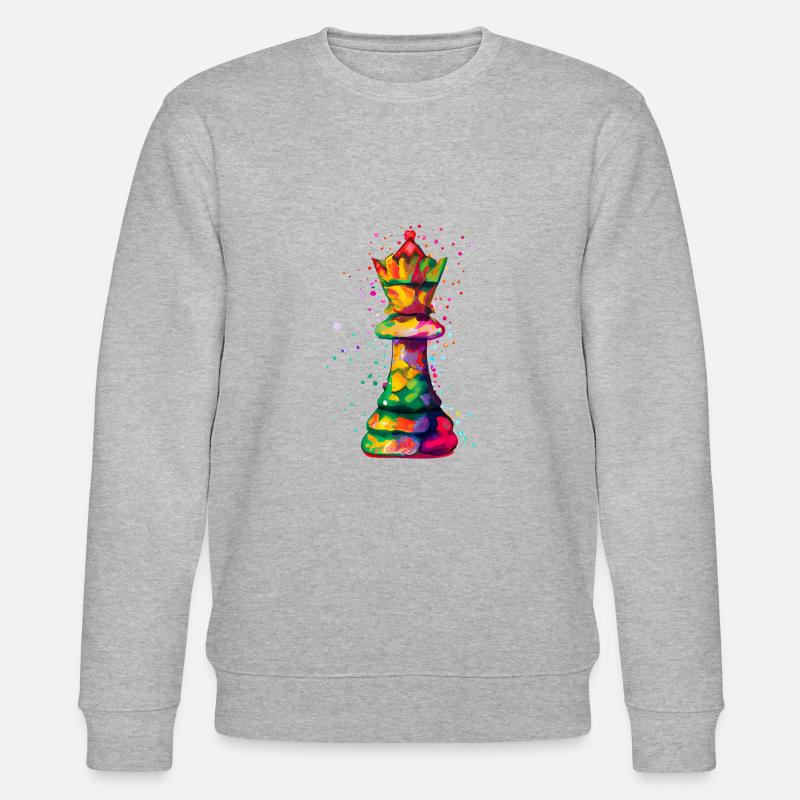 Kunst Schachfigur Königen - Stanley/Stella Unisex Bio-Sweatshirt CHANGER - Grau meliert