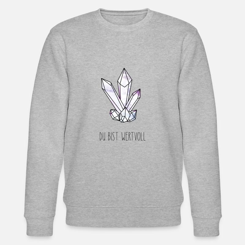 "du bist wertvoll", Spruch, Christlich - Stanley/Stella Unisex Bio-Sweatshirt CHANGER  - Grau meliert