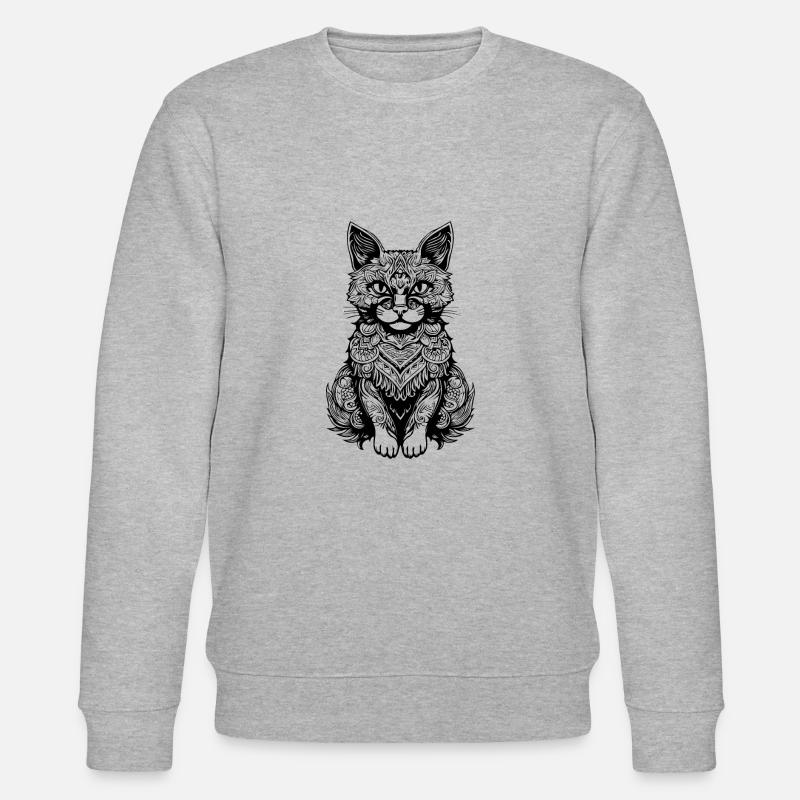 Katze Katzen Kätzchen Katzendame - Stanley/Stella Unisex Bio-Sweatshirt CHANGER  - Grau meliert