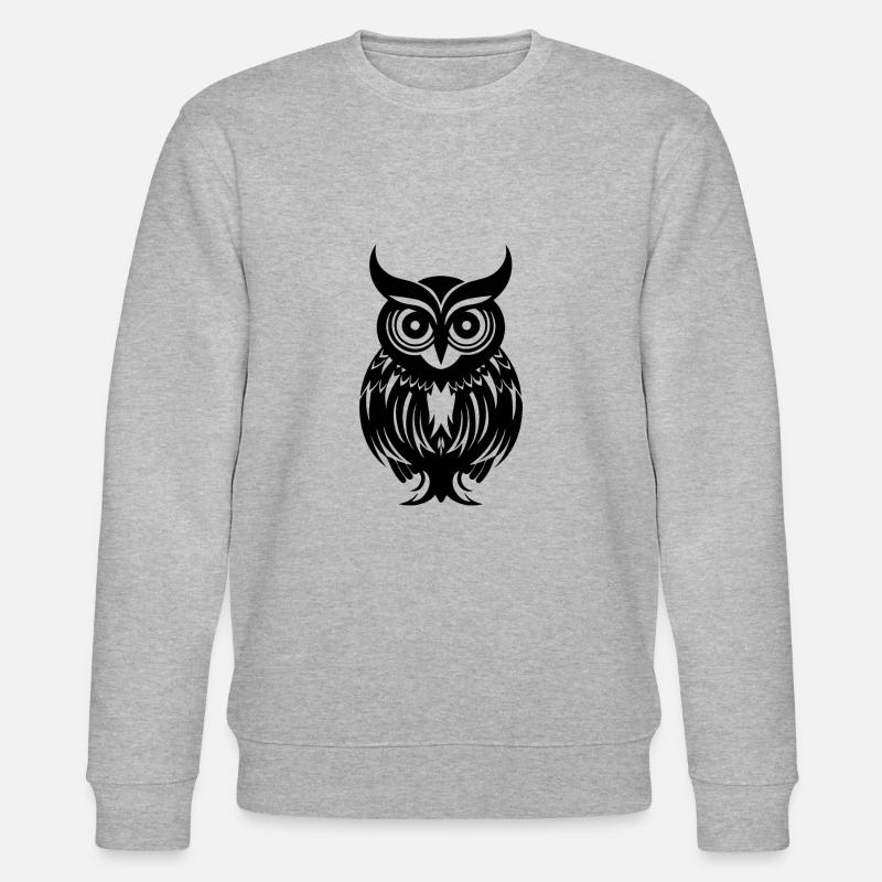 Eule Eulen Vogel Vögel - Stanley/Stella Unisex Bio-Sweatshirt CHANGER  - Grau meliert