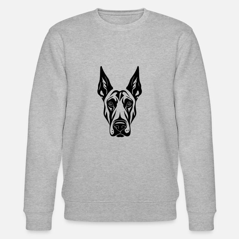 Doberman Hund Kopf - Stanley/Stella Unisex Bio-Sweatshirt CHANGER  - Grau meliert