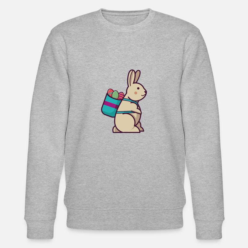 süßer Osterhase - Stanley/Stella Unisex Bio-Sweatshirt CHANGER  - Grau meliert