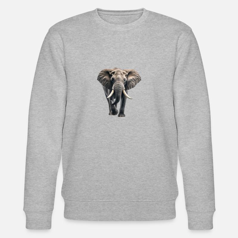 Afrikanischer Elefant - Stanley/Stella Unisex Bio-Sweatshirt CHANGER  - Grau meliert
