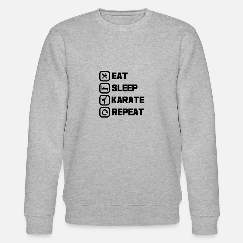 Eat Sleep Karate Repeat - Stanley/Stella Unisex Bio-Sweatshirt CHANGER  - Grau meliert