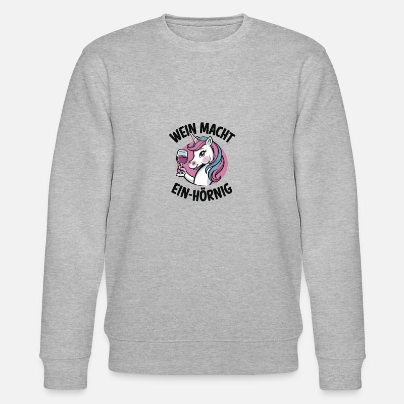 Wein macht Ein-Hörnig - Stanley/Stella Unisex Bio-Sweatshirt CHANGER  - Grau meliert