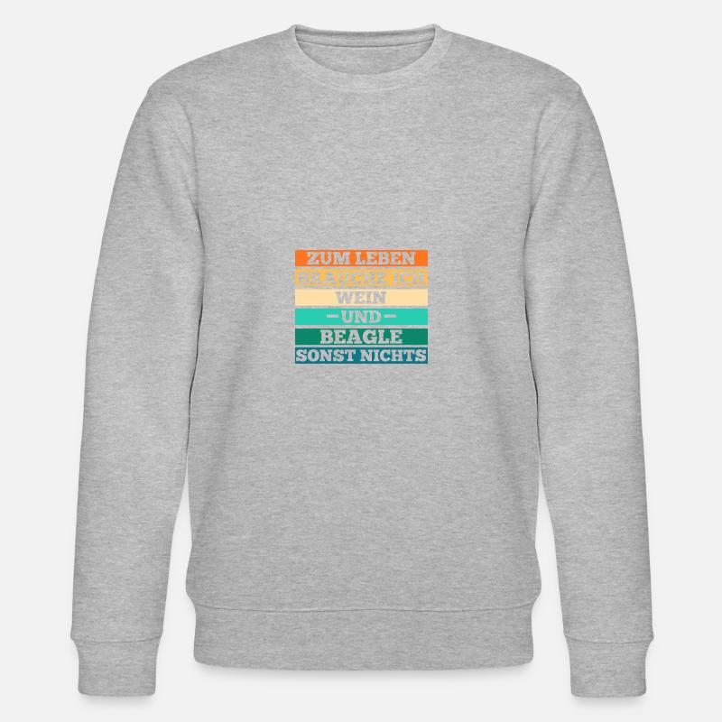 Hund Wein Beagle - Stanley/Stella Unisex Bio-Sweatshirt CHANGER - Grau meliert