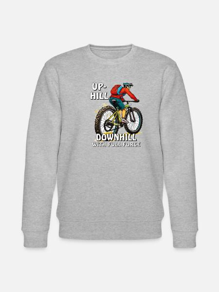MOUNTAIN BIKER UPHILL DOWNHILL - Stanley/Stella CHANGER Unisex Organic Sweatshirt - heather grey