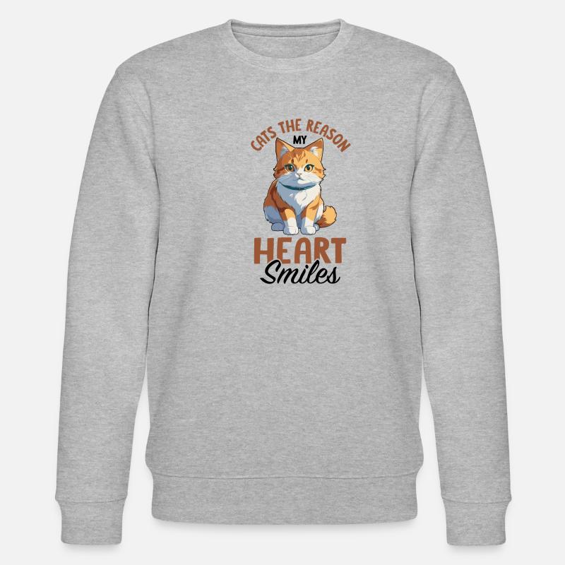 Witziger Katzen Spruch - Stanley/Stella Unisex Bio-Sweatshirt CHANGER  - Grau meliert
