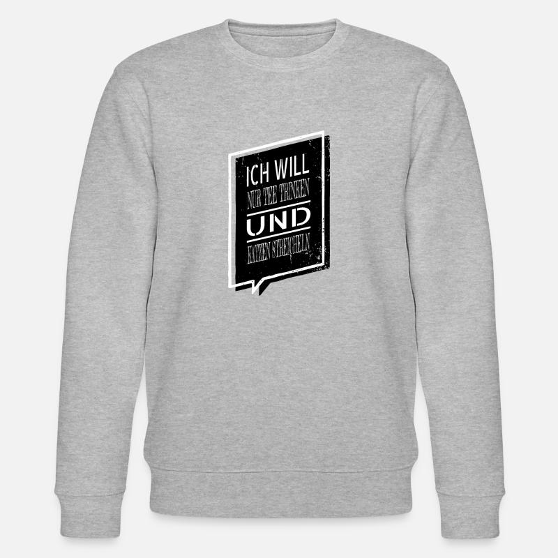 teetrinker miezekatze bibliothekar großkatze - Stanley/Stella Unisex Bio-Sweatshirt CHANGER  - Grau meliert
