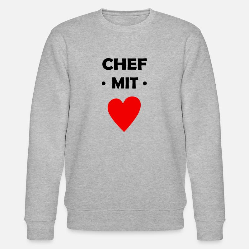 Chef mit Herz - Stanley/Stella Unisex Bio-Sweatshirt CHANGER  - Grau meliert