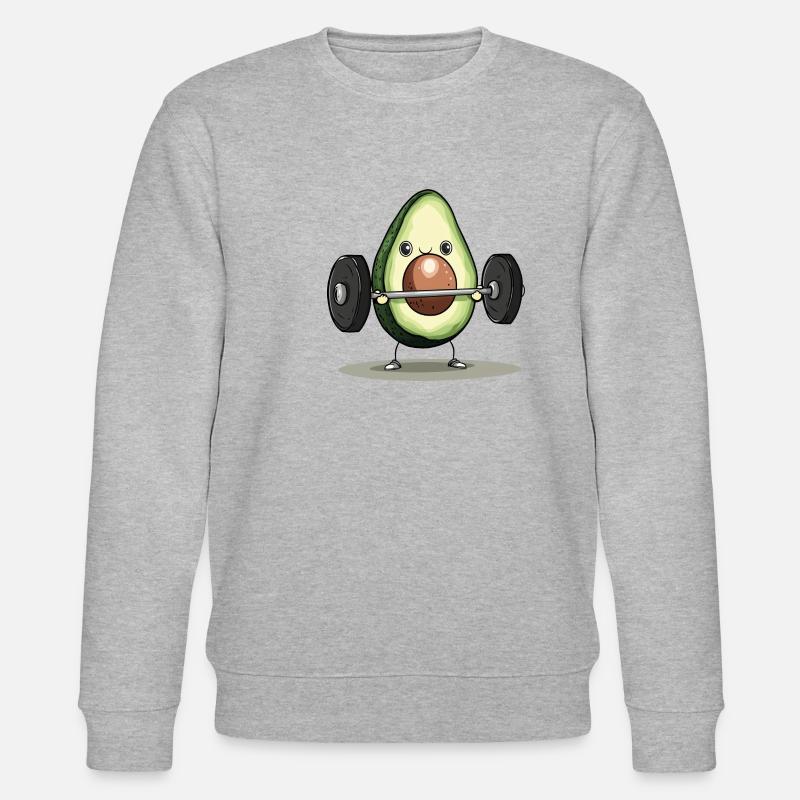 Powerlifter Avocado - Stanley/Stella Unisex Bio-Sweatshirt CHANGER  - Grau meliert