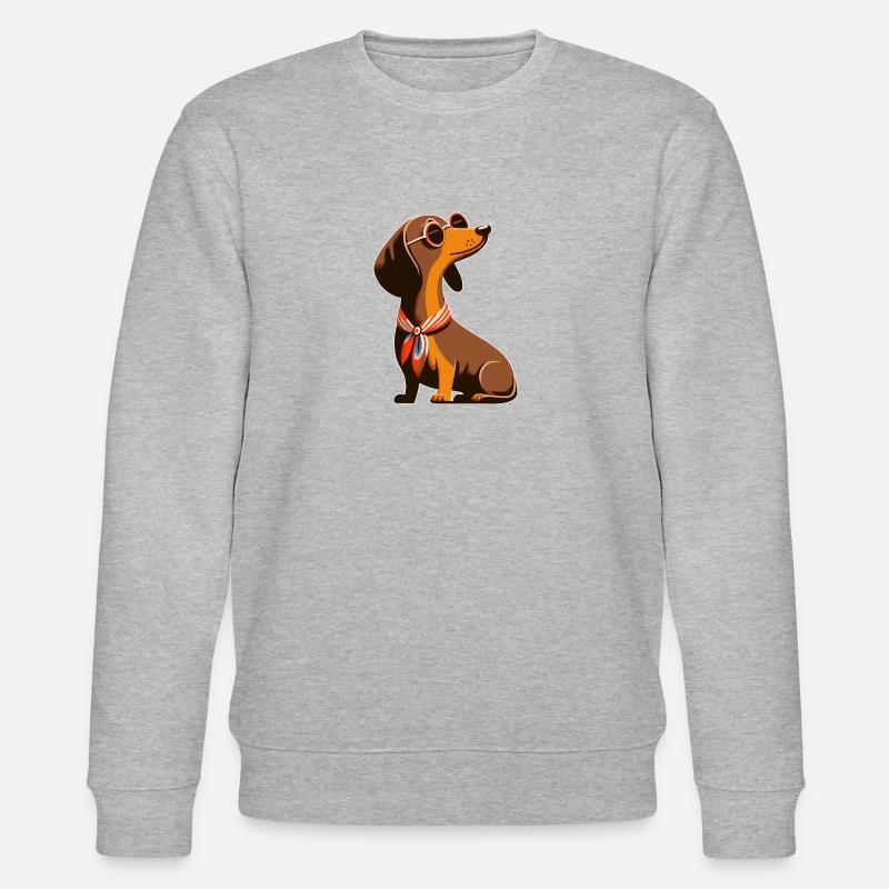 Retro Dackel - Stanley/Stella Unisex Bio-Sweatshirt CHANGER  - Grau meliert