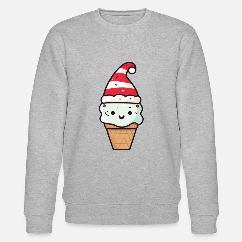 Eiskreme Weihnachten Comic - Stanley/Stella Unisex Bio-Sweatshirt CHANGER  - Grau meliert