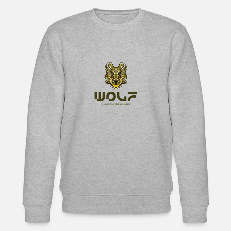Wolf Lover i love Wolf - Stanley/Stella Unisex Bio-Sweatshirt CHANGER  - Grau meliert