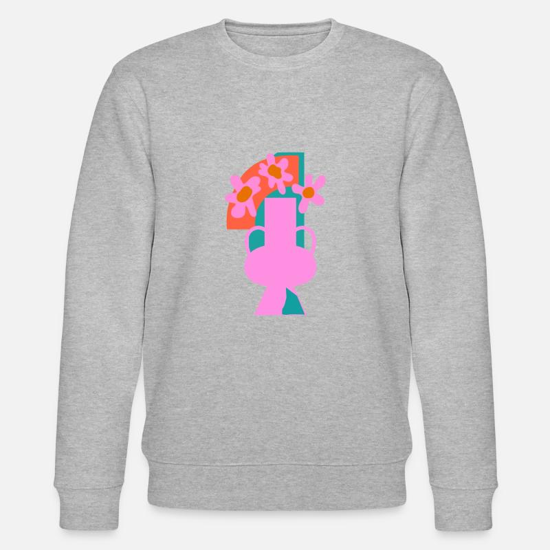 Collage aus Topfblumen - Stanley/Stella Unisex Bio-Sweatshirt CHANGER  - Grau meliert