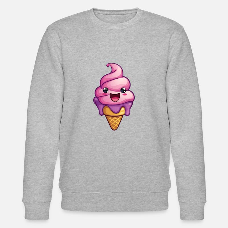 Lächelnde Eiskreation - Stanley/Stella Unisex Bio-Sweatshirt CHANGER  - Grau meliert