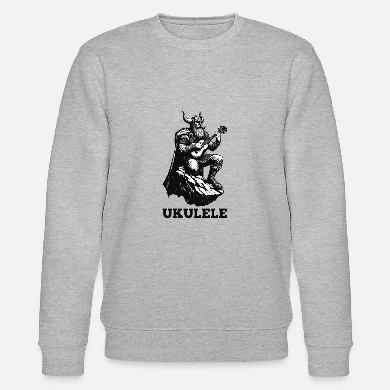 Ukulele Wikinger Musik Geschenk - Stanley/Stella Unisex Bio-Sweatshirt CHANGER  - Grau meliert