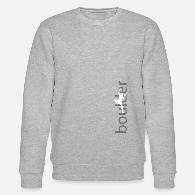 Boulder Schrift mit Kletterer - Stanley/Stella Unisex Bio-Sweatshirt CHANGER  - Grau meliert
