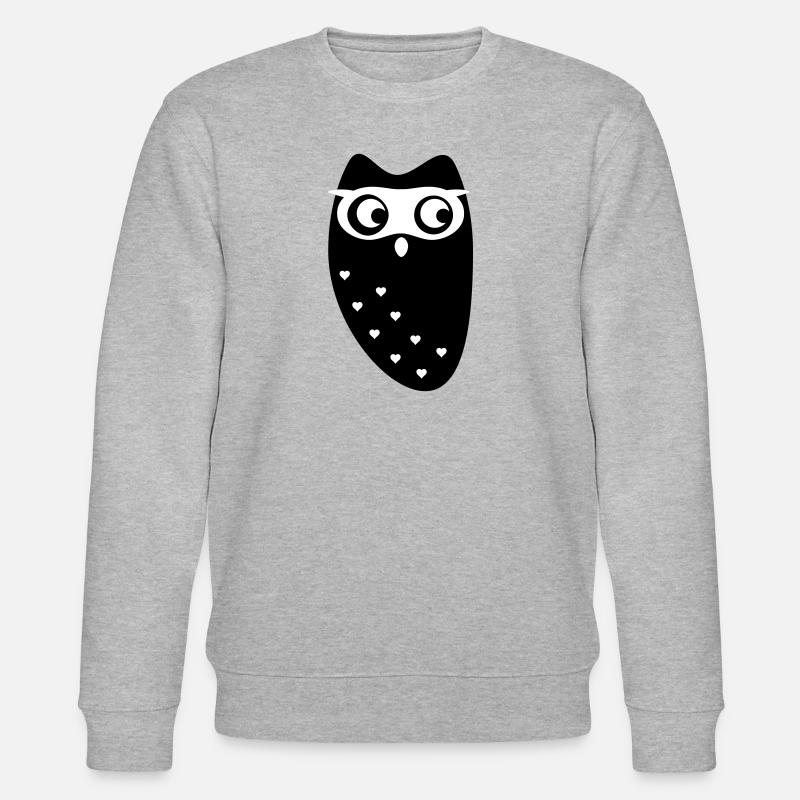 Eule Herzen - Stanley/Stella Unisex Bio-Sweatshirt CHANGER  - Grau meliert
