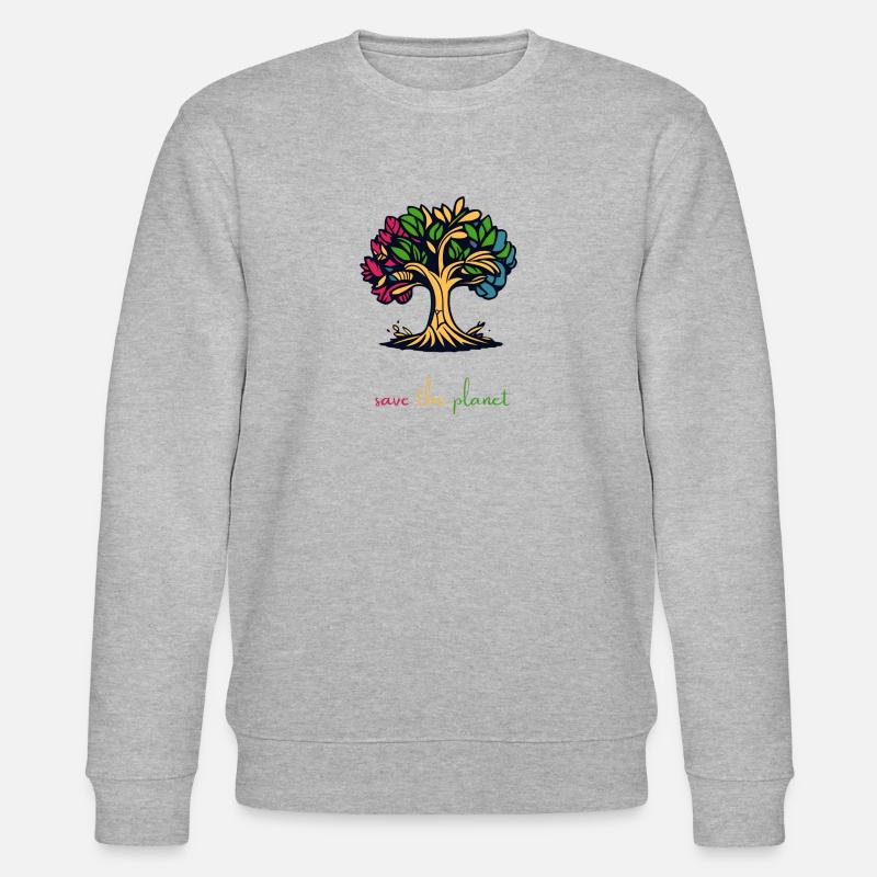 save the planet - Stanley/Stella Unisex Bio-Sweatshirt CHANGER  - Grau meliert