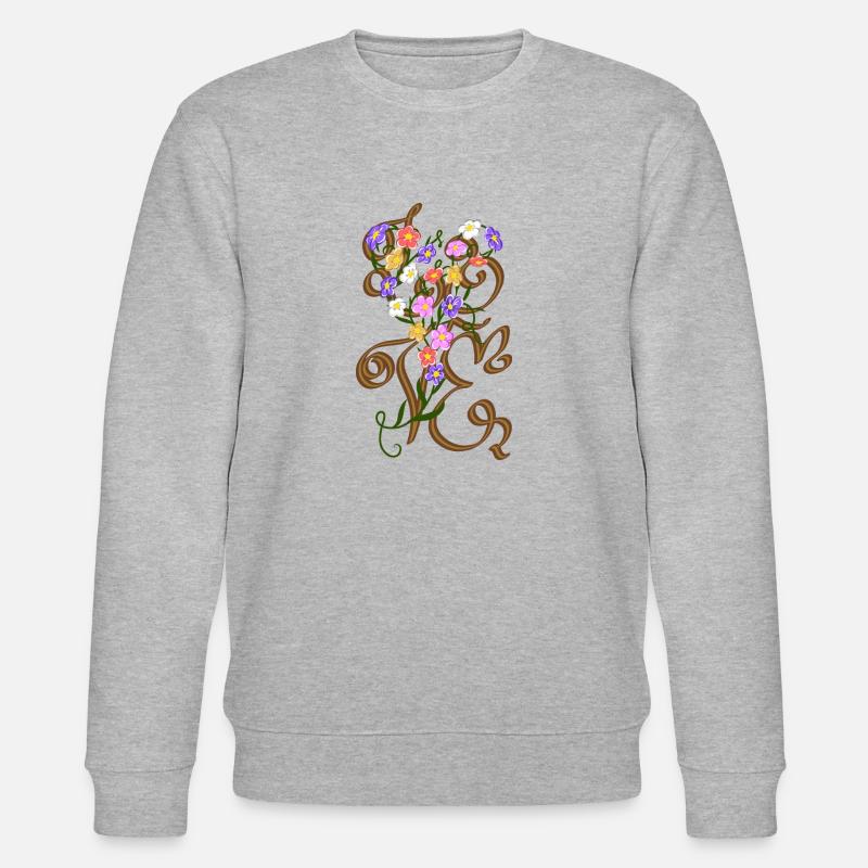 Liebesblumen im Herzen - Stanley/Stella Unisex Bio-Sweatshirt CHANGER  - Grau meliert