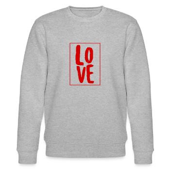 LIEBE - Stanley/Stella Unisex Bio-Sweatshirt CHANGER  - Grau meliert - Vorne - Nik (191cm) & Marisol (170cm)