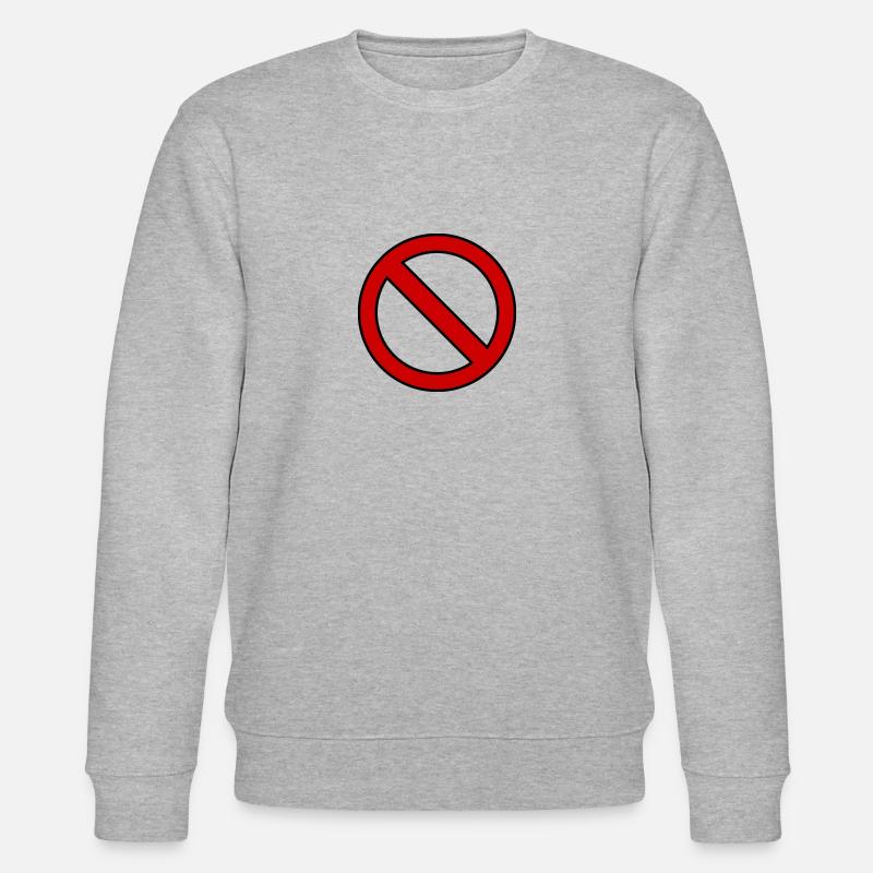 Verboten Schild Geschenk Idee - Stanley/Stella Unisex Bio-Sweatshirt CHANGER  - Grau meliert