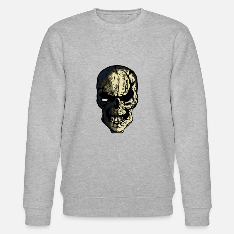 crane tete de mort halloween - Sweat bio CHANGER Stanley/Stella Unisexe - gris chiné