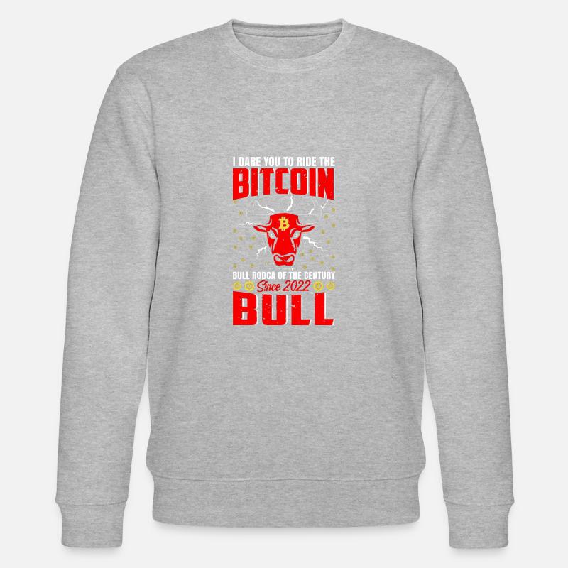 Bitcoin Stier - Stanley/Stella Unisex Bio-Sweatshirt CHANGER  - Grau meliert