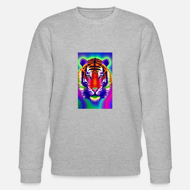 Psychedelischer Tiger - Stanley/Stella Unisex Bio-Sweatshirt CHANGER  - Grau meliert
