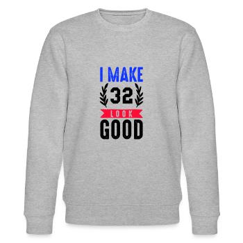 look good 32 - Stanley/Stella Unisex Bio-Sweatshirt CHANGER  - Grau meliert - Vorne - Nik (191cm) & Marisol (170cm)