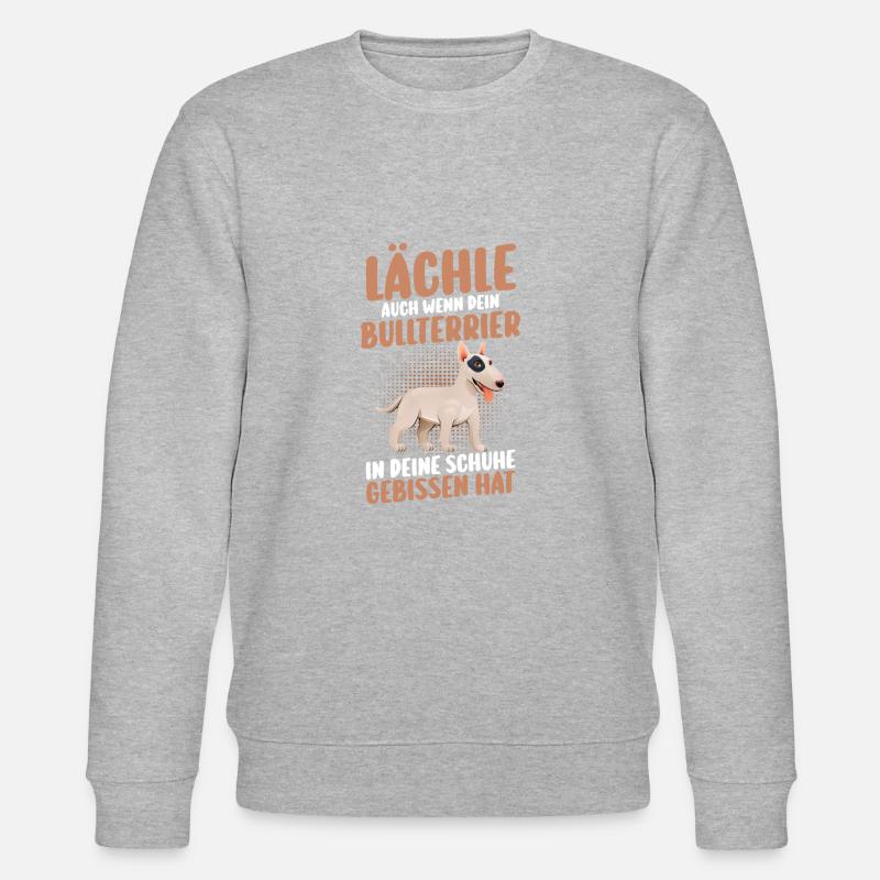 Hund Bullterrier - Stanley/Stella Unisex Bio-Sweatshirt CHANGER  - Grau meliert