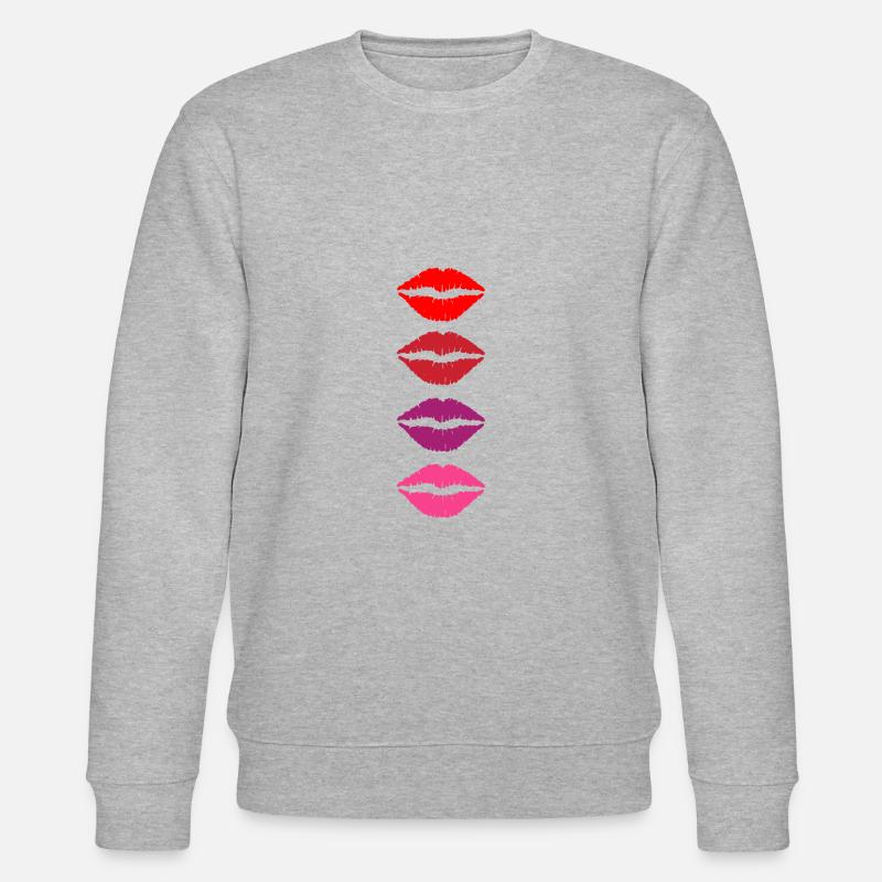 Bouche de rouge à lèvres - Sweat bio CHANGER Stanley/Stella Unisexe - gris chiné