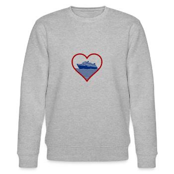 Kreuzfahrt Herz rot - Stanley/Stella Unisex Bio-Sweatshirt CHANGER  - Grau meliert - Vorne - Nik (191cm) & Marisol (170cm)