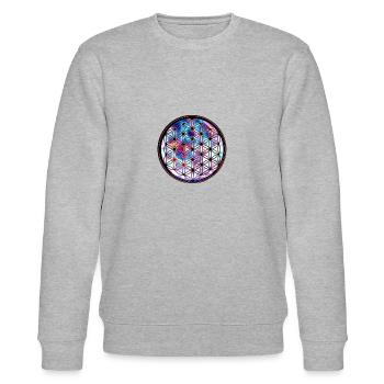 Blume des Lebens - Stanley/Stella Unisex Bio-Sweatshirt CHANGER  - Grau meliert - Vorne - Nik (191cm) & Marisol (170cm)