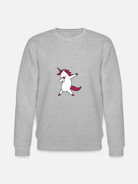 dabbing unicorn - Stanley/Stella CHANGER Unisex Organic Sweatshirt - heather grey