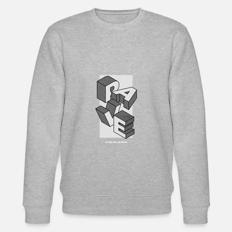 RAVE - Techno will never die - Stanley/Stella Unisex Bio-Sweatshirt CHANGER  - Grau meliert