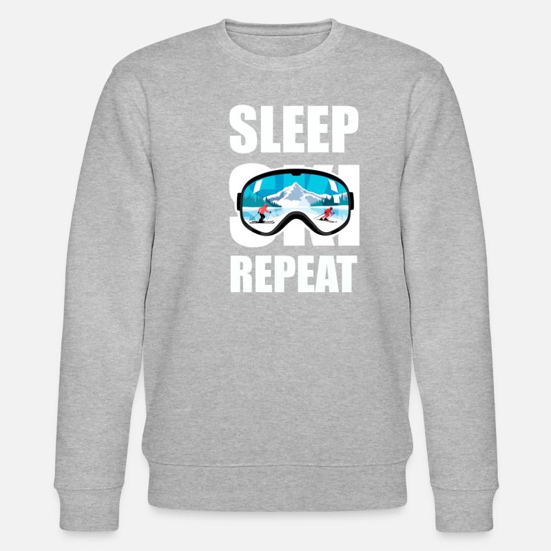 Sleep Ski Repeat - Stanley/Stella CHANGER Unisex Organic Sweatshirt - heather grey