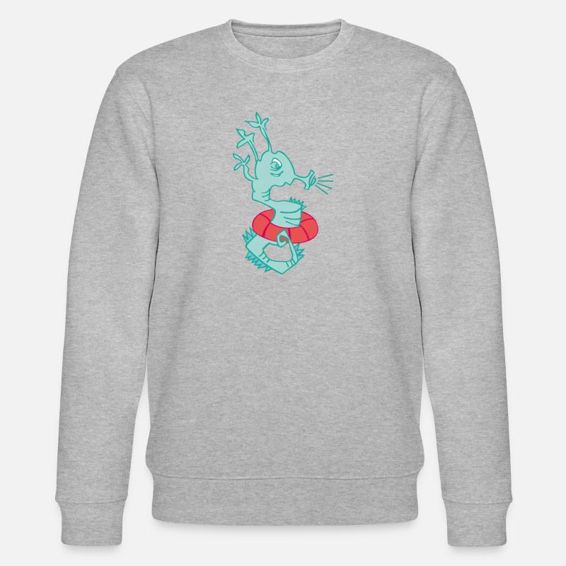 Bademeister, Seepferdchen mit Schwimmring - Stanley/Stella Unisex Bio-Sweatshirt CHANGER  - Grau meliert