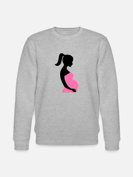 Schwangere Silhouette - Stanley/Stella Unisex Bio-Sweatshirt CHANGER - Grau meliert